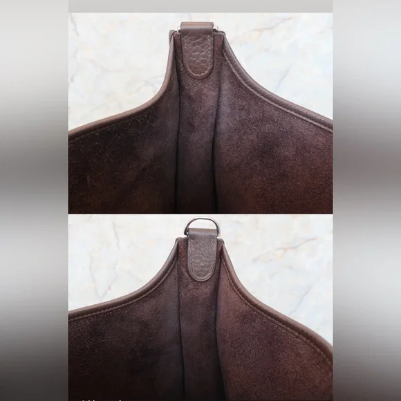 AUTHENTIC HERMES EVELYNE GM Chocolate brown clemence leather crossbody - Picture 14 of 15